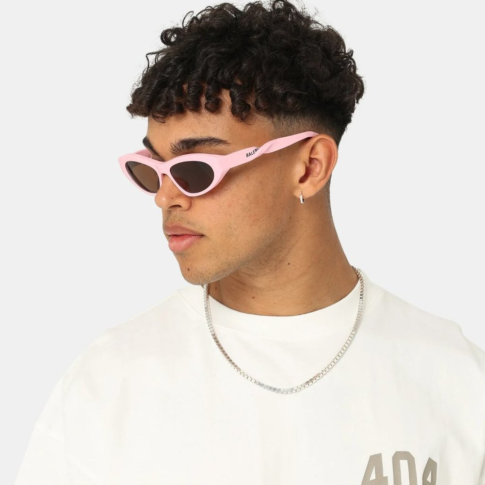 Balenciaga BB0207S 004 Sunglasses Pink Brown Cat Eye Unisex